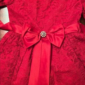 Rare Editions Red Floral Lace Special Occasion Holiday Dress Girls Size 8